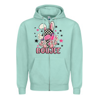 Seafoam boujee checkered easter bunny egg trending Zipper Hoodie - MaliasSmallBusiness