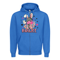 True Royal boujee checkered easter bunny egg trending Zipper Hoodie - MaliasSmallBusiness