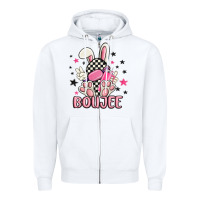 White boujee checkered easter bunny egg trending Zipper Hoodie - MaliasSmallBusiness