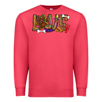Cardinal Mardi Gras love dog paw Premium Sweatshirt - BundleAndBundleShop