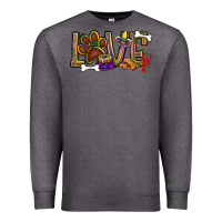 Charcoal Heather Mardi Gras love dog paw Premium Sweatshirt - BundleAndBundleShop