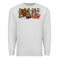 Dove Grey Mardi Gras love dog paw Premium Sweatshirt - BundleAndBundleShop