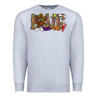 Heather Grey Mardi Gras love dog paw Premium Sweatshirt - BundleAndBundleShop