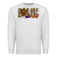 Oatmeal Heather Mardi Gras love dog paw Premium Sweatshirt - BundleAndBundleShop