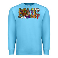 Ocean Blue Mardi Gras love dog paw Premium Sweatshirt - BundleAndBundleShop