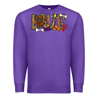 Purple Mardi Gras love dog paw Premium Sweatshirt - BundleAndBundleShop
