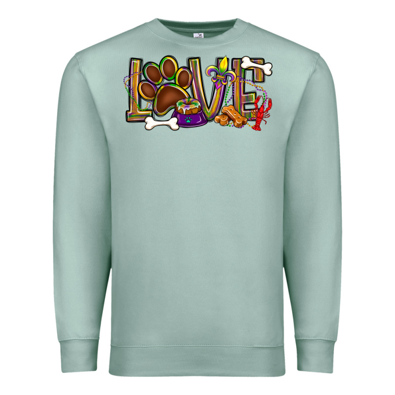 Mardi Gras Love Dog Paw Premium Sweatshirt by BundleAndBundleShop | Teevron
