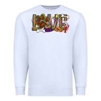White Mardi Gras love dog paw Premium Sweatshirt - BundleAndBundleShop