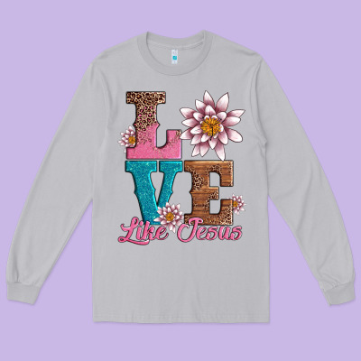 Valentines Day Love Like Jesus Long Sleeve Tee Designed By Adodesignshop