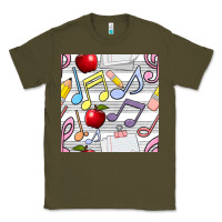 Army Green music class seamless pattern Classic Tee - BundleAndBundleShop