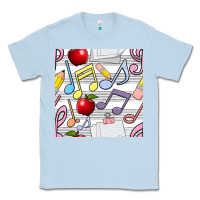 Dusty Blue music class seamless pattern Classic Tee - BundleAndBundleShop