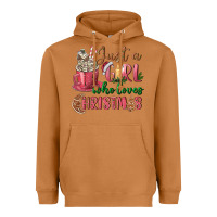 Meerkat Pink Just a girl who loves Christmas Heavyweight Hoodie - NancyCooperArtShop