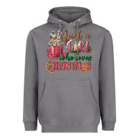 Storm Pink Just a girl who loves Christmas Heavyweight Hoodie - NancyCooperArtShop