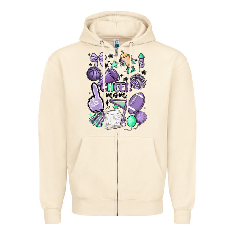 Cheer Mom Zipper Hoodie by MaliasSmallBusiness | Teevron
