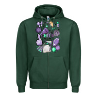 Sports Green cheer mom Zipper Hoodie - MaliasSmallBusiness