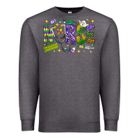 Charcoal Heather Mardi Gras nurse Premium Sweatshirt - BundleAndBundleShop