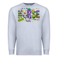 Heather Grey Mardi Gras nurse Premium Sweatshirt - BundleAndBundleShop