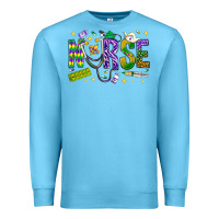 Ocean Blue Mardi Gras nurse Premium Sweatshirt - BundleAndBundleShop