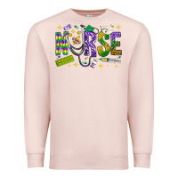 Pale Pink Mardi Gras nurse Premium Sweatshirt - BundleAndBundleShop