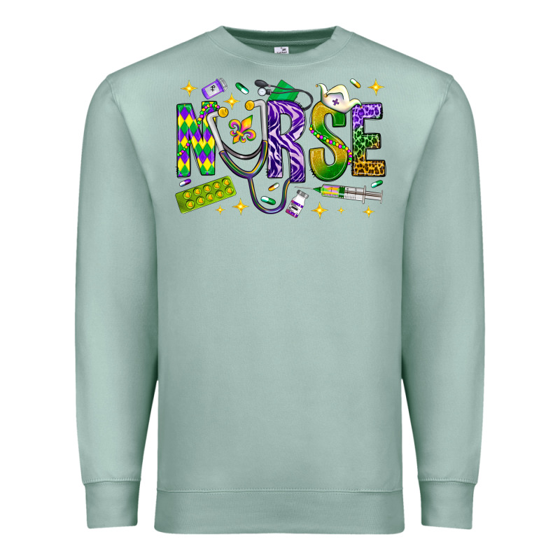 Mardi Gras Nurse Premium Sweatshirt by BundleAndBundleShop | Teevron