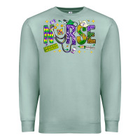 Seafoam Mardi Gras nurse Premium Sweatshirt - BundleAndBundleShop