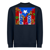 Navy puerto rico coqui leopard Heavyweight Sweatshirt - AdoDesignShop
