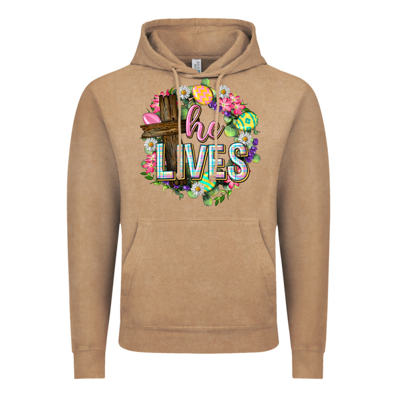 He Lives Easter With Flowers Vintage Hoodie by Neo Western | Teevron