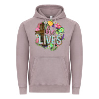 Vintage Zinc He lives Easter with flowers Vintage Hoodie - Neo Western