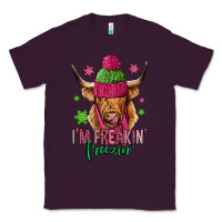 Plum i'm freakin freezin pink christmas long haired cow Classic Tee - Jasminsmagicworld