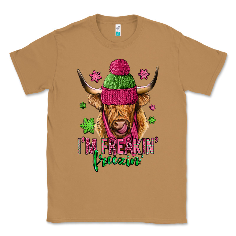 I'm Freakin Freezin Pink Christmas Long Haired Cow Classic Tee by Jasminsmagicworld | Teevron
