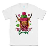 White i'm freakin freezin pink christmas long haired cow Classic Tee - Jasminsmagicworld