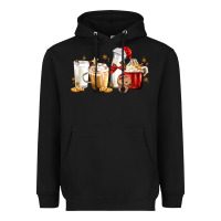 Black Christmas Milk and Cookie Latte Coffee Cups Heavyweight Hoodie - MaliasSmallBusiness
