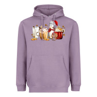 Lavender Christmas Milk and Cookie Latte Coffee Cups Heavyweight Hoodie - MaliasSmallBusiness
