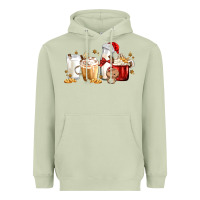 Matcha Christmas Milk and Cookie Latte Coffee Cups Heavyweight Hoodie - MaliasSmallBusiness
