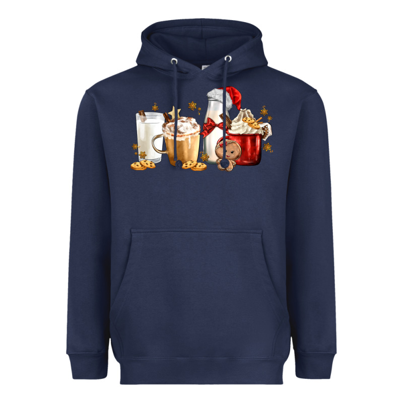 Christmas Milk And Cookie Latte Coffee Cups Heavyweight Hoodie by MaliasSmallBusiness | Teevron