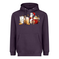 Plum Christmas Milk and Cookie Latte Coffee Cups Heavyweight Hoodie - MaliasSmallBusiness