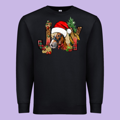 Joy Christmas With Horse Bbs Premium Sweatshirt Designed By Bundleandbundleshop
