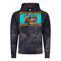 Cloud Black hippie van floral skinny metal can holder Vintage Hoodie - HRA Design Shop
