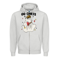 Dove Grey go chiefs boujee sports ghost stanley Zipper Hoodie - MaliasSmallBusiness