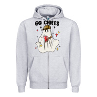 Heather Grey go chiefs boujee sports ghost stanley Zipper Hoodie - MaliasSmallBusiness