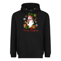Black Snowman Merry Christmas Heavyweight Hoodie - NancyCooperArtShop