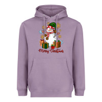 Lavender Snowman Merry Christmas Heavyweight Hoodie - NancyCooperArtShop