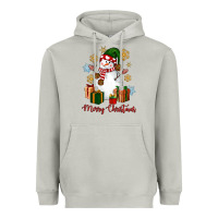 Moon Dust Snowman Merry Christmas Heavyweight Hoodie - NancyCooperArtShop