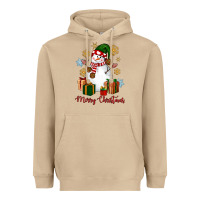Mushroom Snowman Merry Christmas Heavyweight Hoodie - NancyCooperArtShop