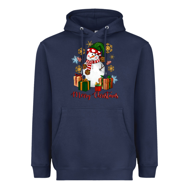 Snowman Merry Christmas Heavyweight Hoodie by NancyCooperArtShop | Teevron