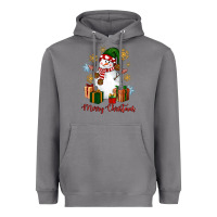 Storm Snowman Merry Christmas Heavyweight Hoodie - NancyCooperArtShop