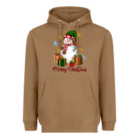 Toasted Coconut Snowman Merry Christmas Heavyweight Hoodie - NancyCooperArtShop