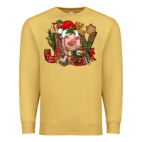 Antique Gold joy christmas with pig bbs Premium Sweatshirt - BundleAndBundleShop