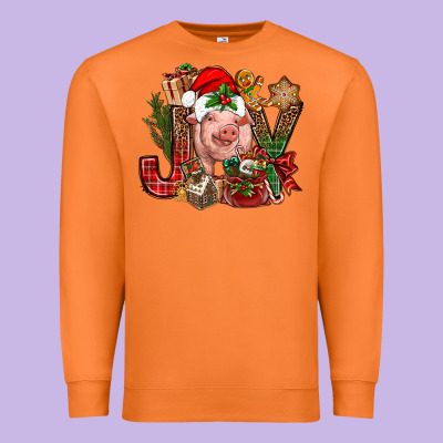 Joy Christmas With Pig Bbs Premium Sweatshirt Designed By Bundleandbundleshop
