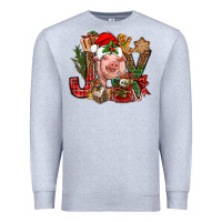Heather Grey joy christmas with pig bbs Premium Sweatshirt - BundleAndBundleShop